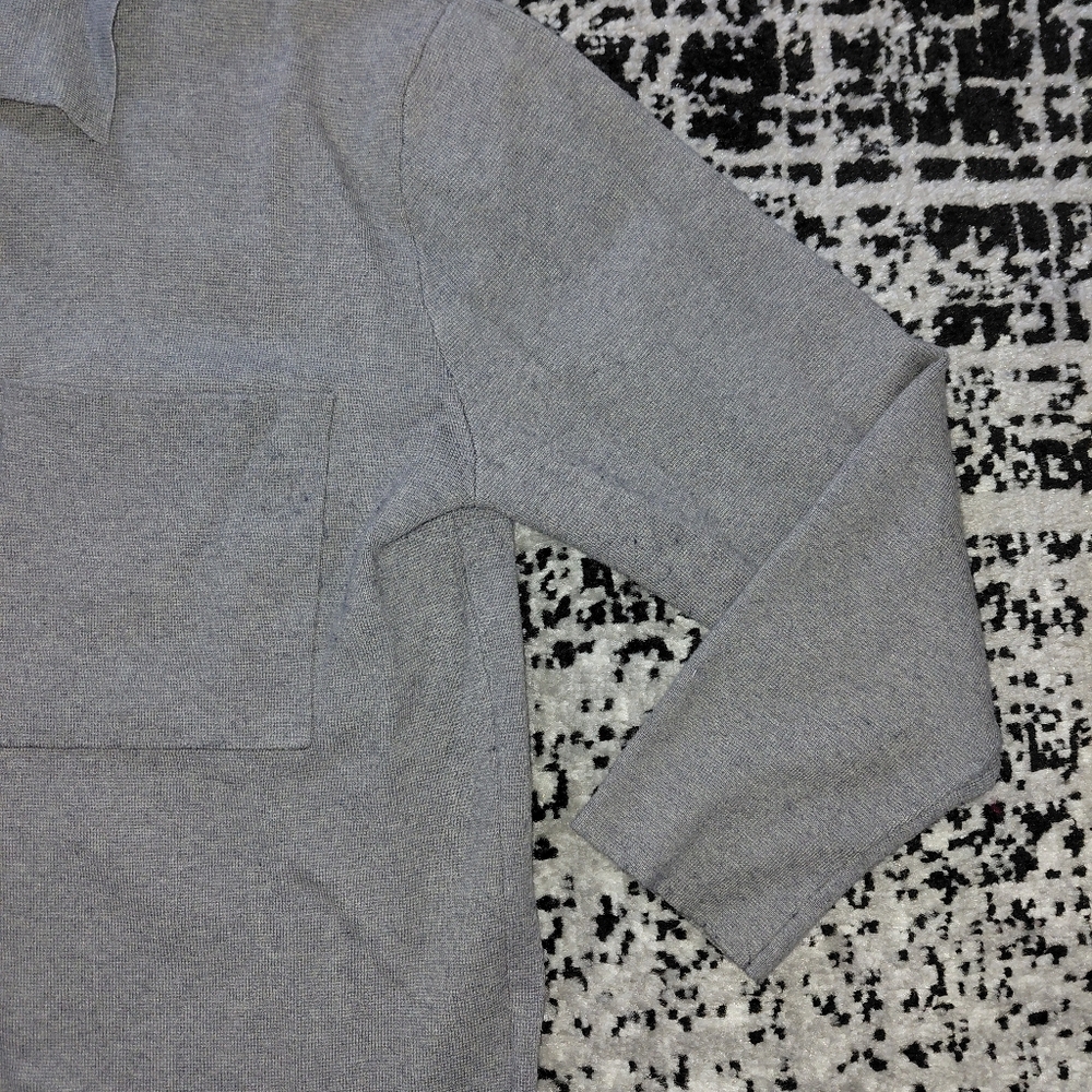 Quince Eco-Knit Milano Stitch Oversized Shirt Jacket XS Heather Gray - Picture 10 of 14